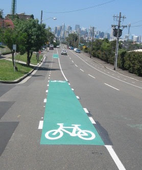 Lilyfield Rd bike lane.